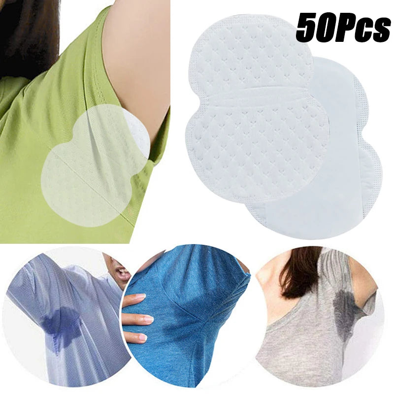 50Pcs Armpit Sweat Pads Underarm Ultra-thin Breathable Disposable Pad Summer Armpit Care Absorbing Deodorant Pads for Women Men Zpaxo
