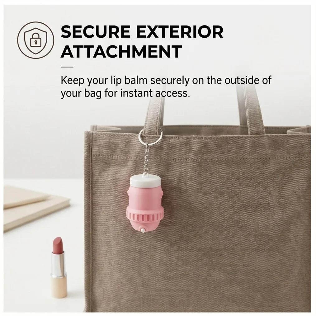Mini Lip Balm Holder Keychain Bag Portable Lipstick Storage Case