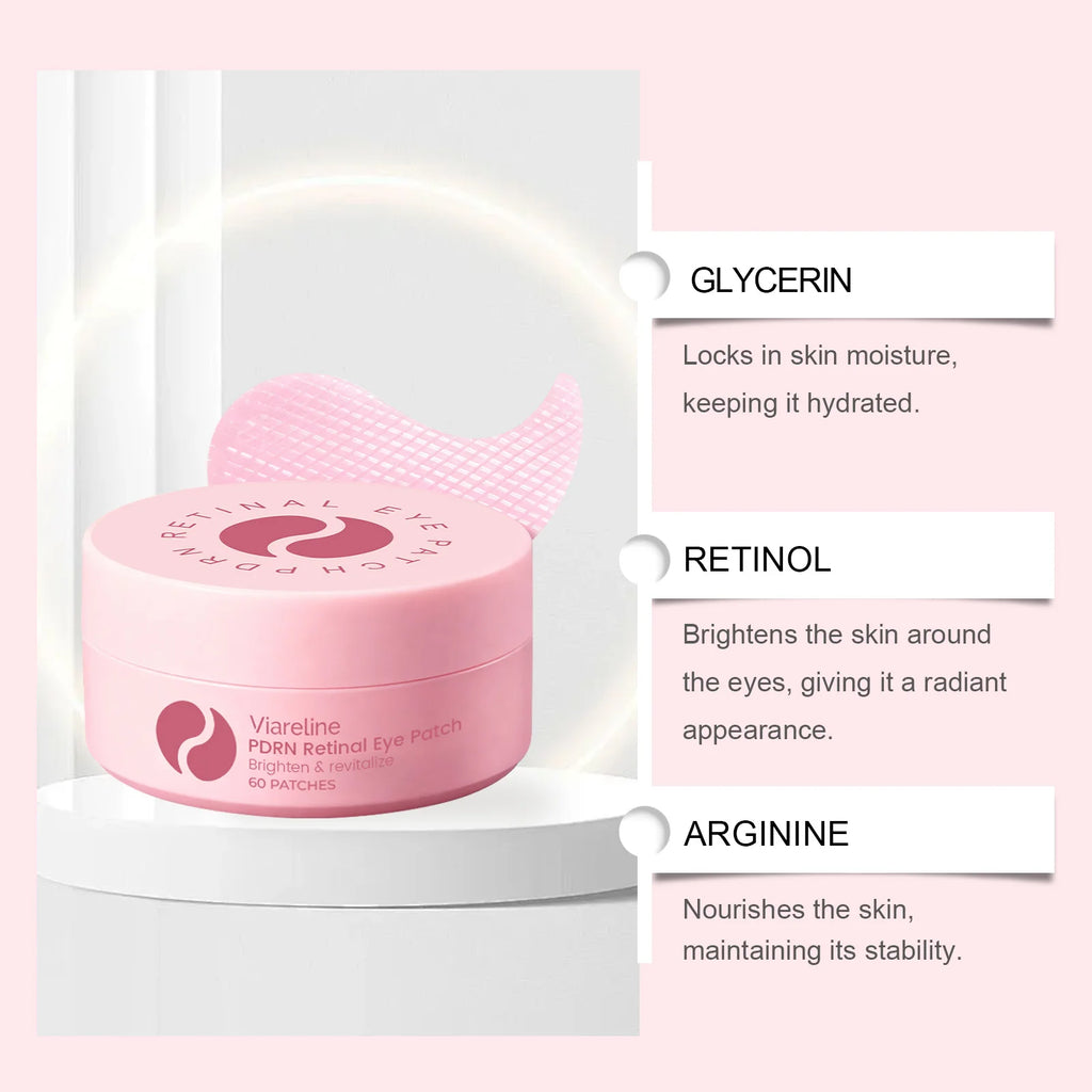 VIARELINE Retinol Eye Patches for Dark Circles & Puffiness 60pc Eye Treatment Patches Zpaxo