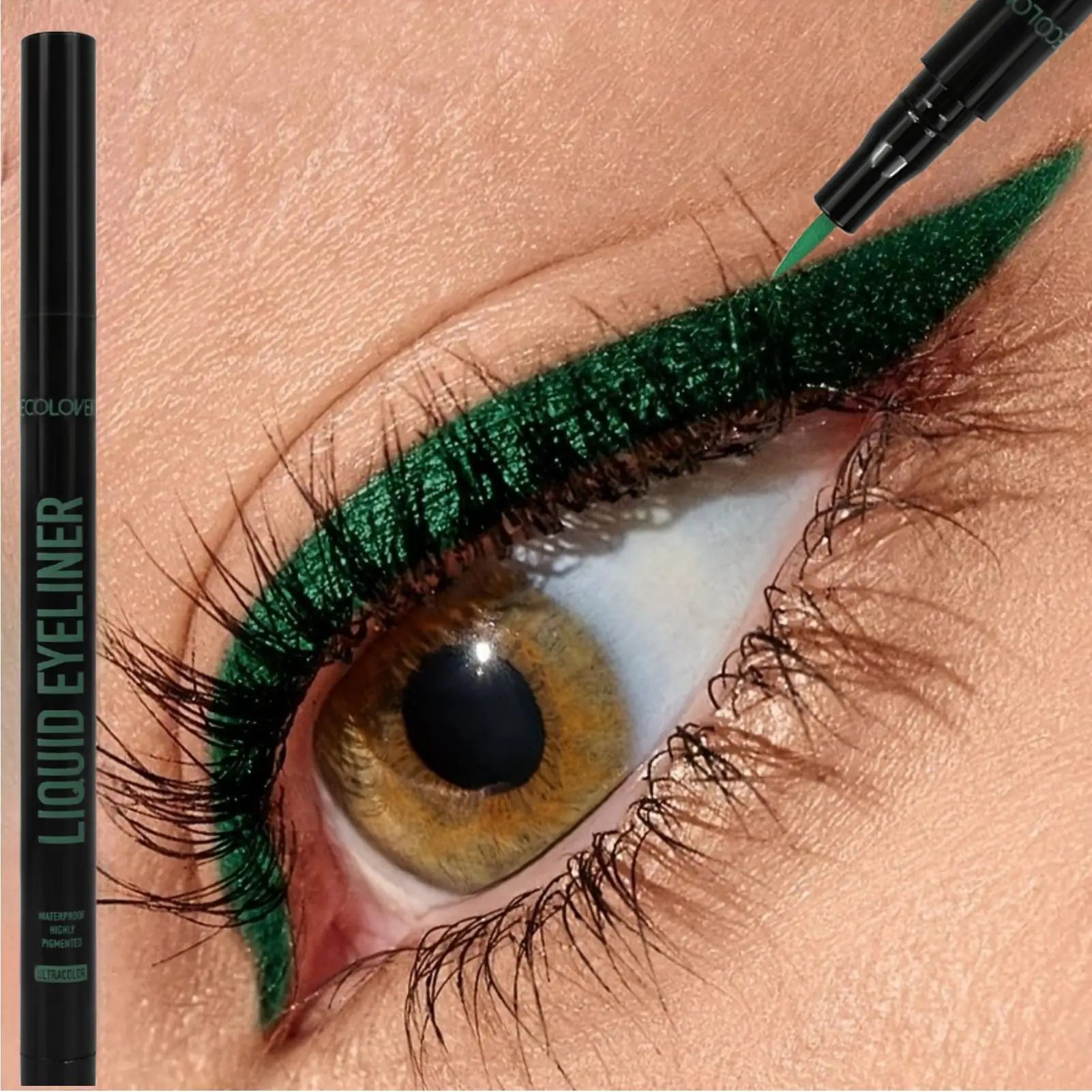 1PC 24-Hour Long-Lasting Green Eyeliner Liquid Pen - Non-Sticky Formula for Deepened & Highlighted Eye Contour Makeup Zpaxo