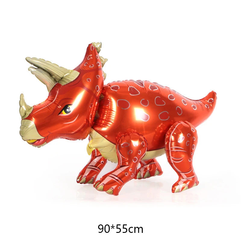 4D Giant Walking Dinosaur Foil Balloons Jungle Animal Childrens Zpaxo Beige As shown