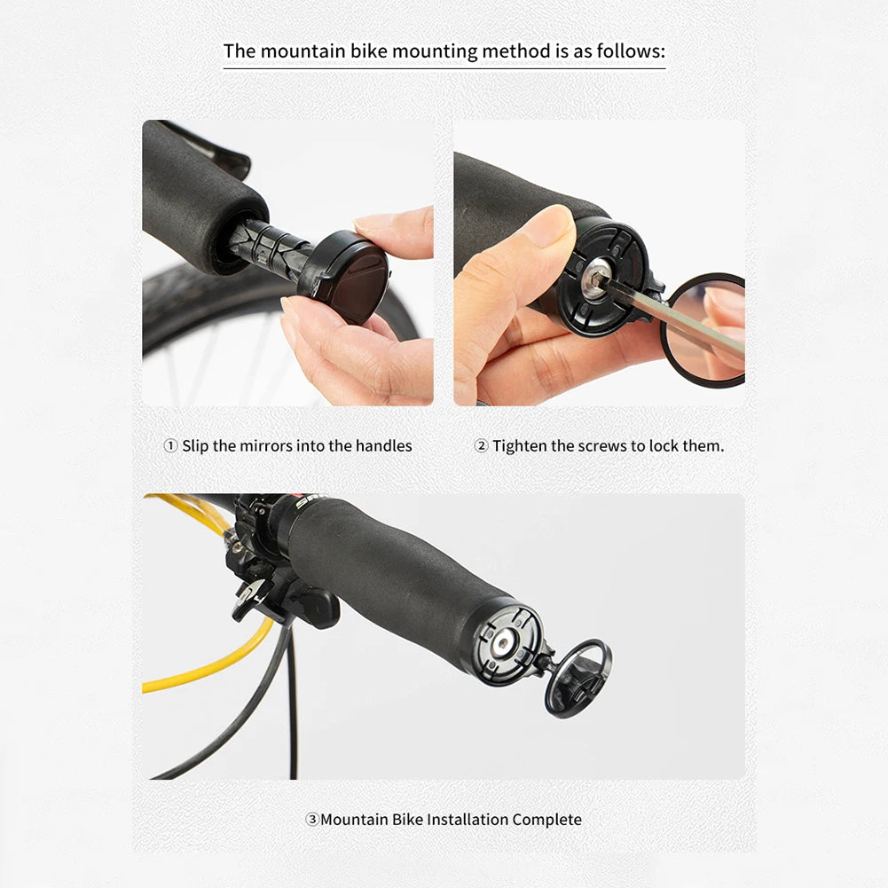 Cycling Handlebar Convex Mirror Adjustable Rotate Riding Handlebar End Rearview Mirror HD for MTB Road Bike Accessories Zpaxo