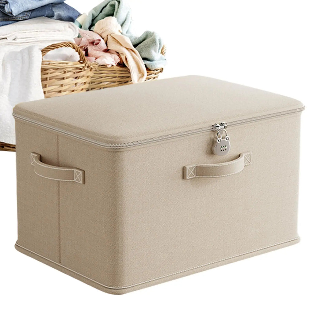 Lockable Storage Box, Odor Proof Stackable Container With Handle, Washable Shelf Baskets For Blanket Clothing Toys Home Organiza Zpaxo