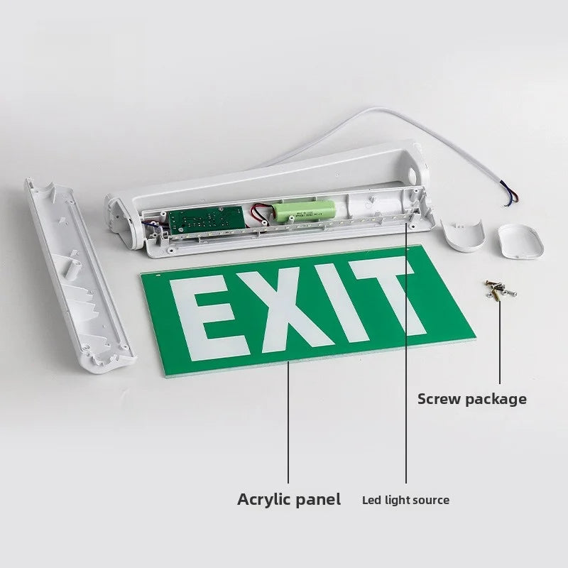 LED Emergency Exit Sign Light IP65 AC85-265V | 3Hr Backup Emergency Exit Light Zpaxo