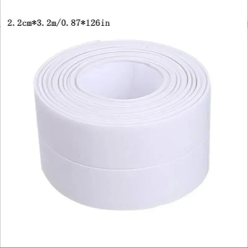 1 Roll of Waterproof White PVC Self-Adhesive Tape - Perfect for Bathroom, Sink & Kitchen - Super Strong Stickiness! Zpaxo