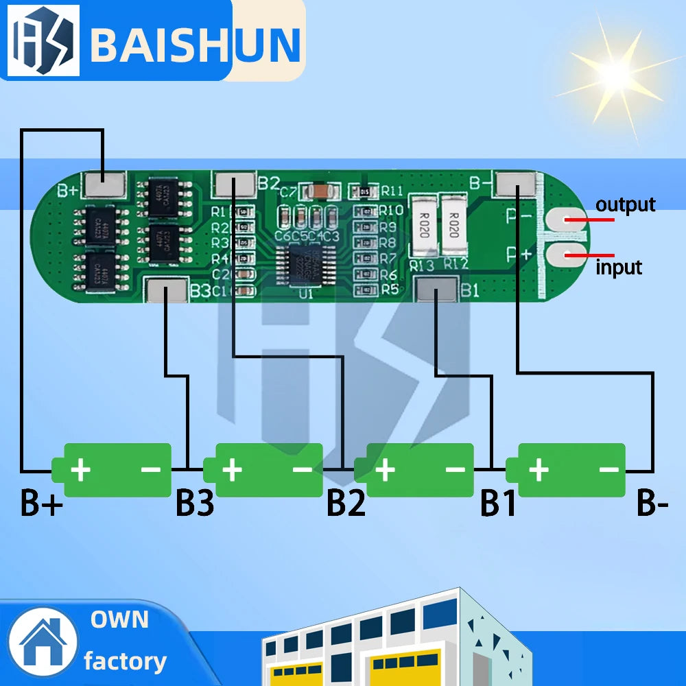 4S 12A Li-ion BMS Board 14 8V Discharge 16 Charging Fits 3 7V 18650 Zpaxo Default Title