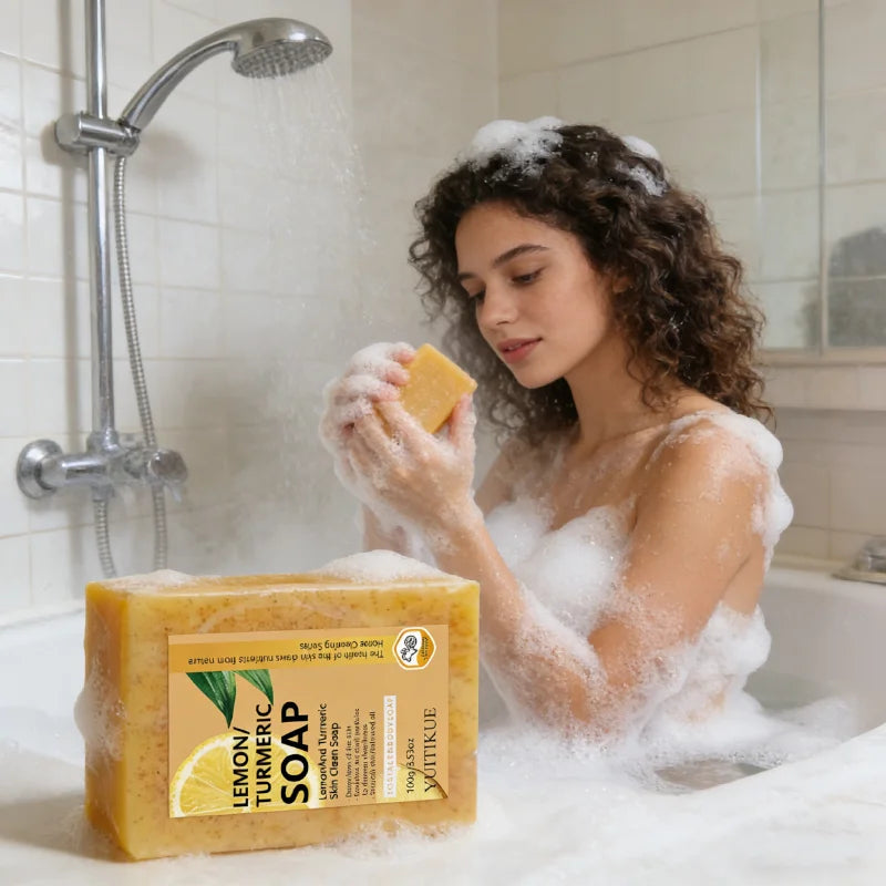 YUITIKUE Lemon Turmeric Glow Soap – Brighten & Deep Clean 100g Brightening Bar Soap Zpaxo Default Title