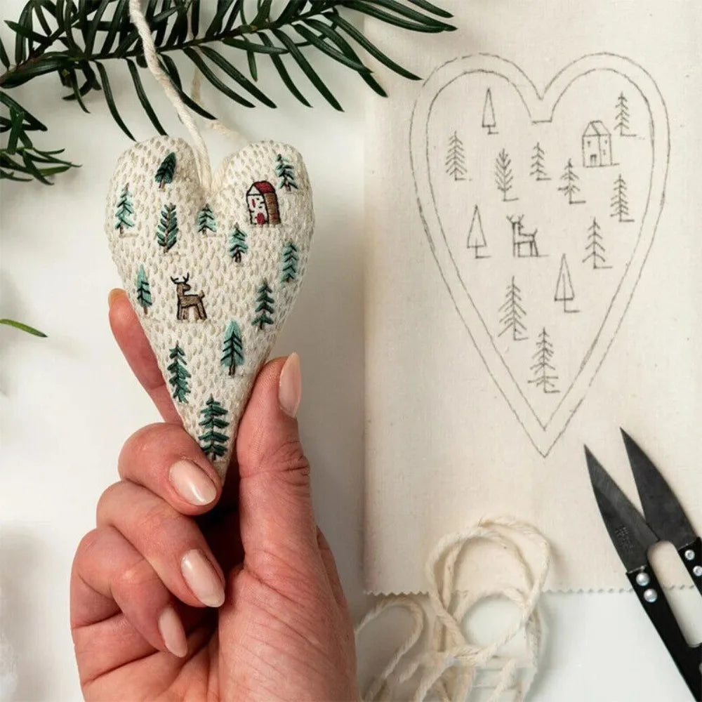 Christmas Heart Cross Stitch Embroidery Kit – DIY Craft Gift Cross Stitch Kit Zpaxo