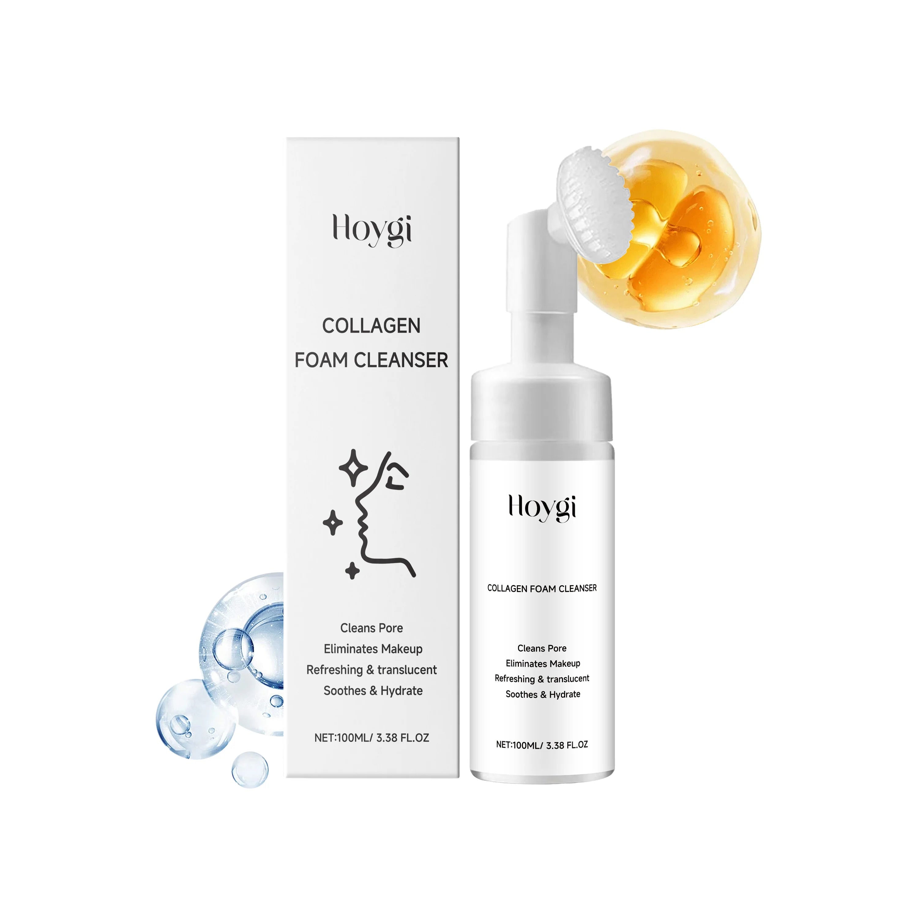Hoygi Collagen Foam Facial Cleanser – Deep Clean & Moisturizing Foam Facial Cleanser Zpaxo 100ml Boxed