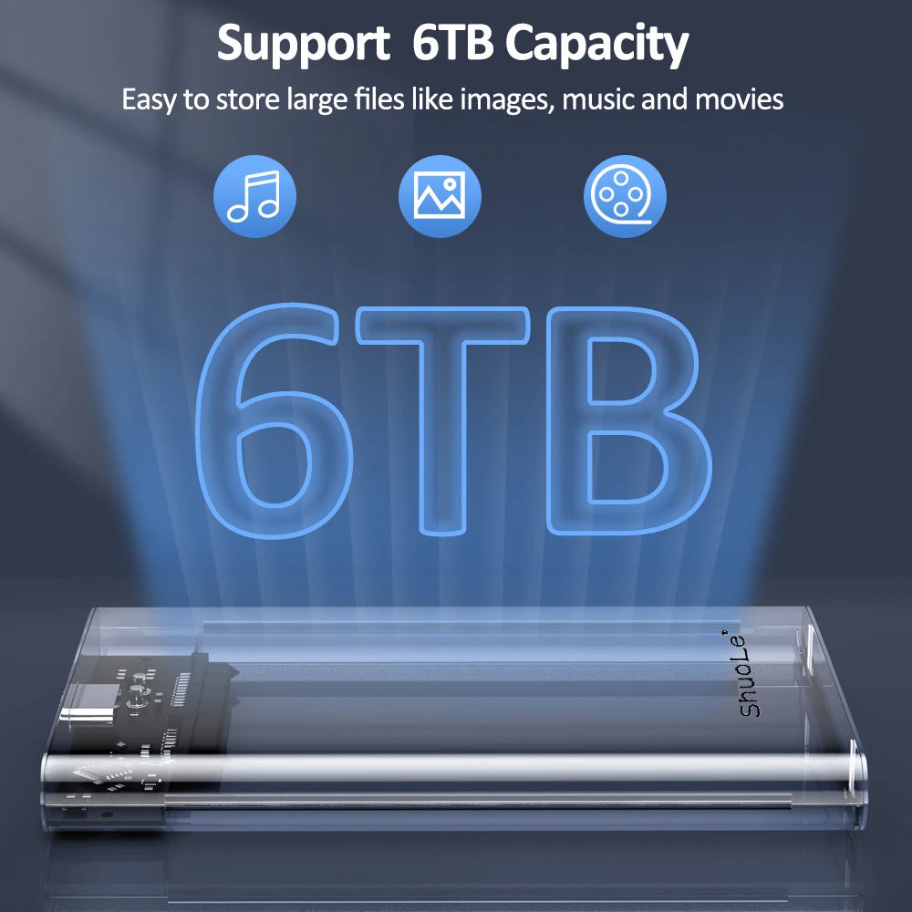 Hard Disk Case 2.5 Inch SSD Case SATA to USB 3.2 HDD Enclosure HDD Case UASP external hard drive box Zpaxo
