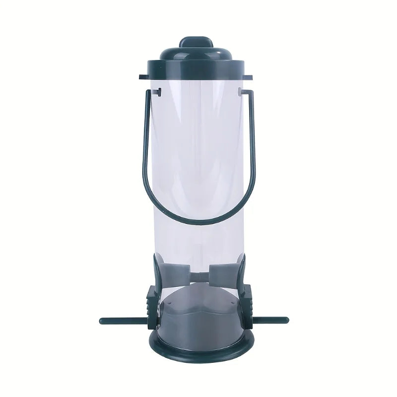 Plastic Bird Feeder Outdoor Hanging Food Dispenser Multiple Feeding Zpaxo green