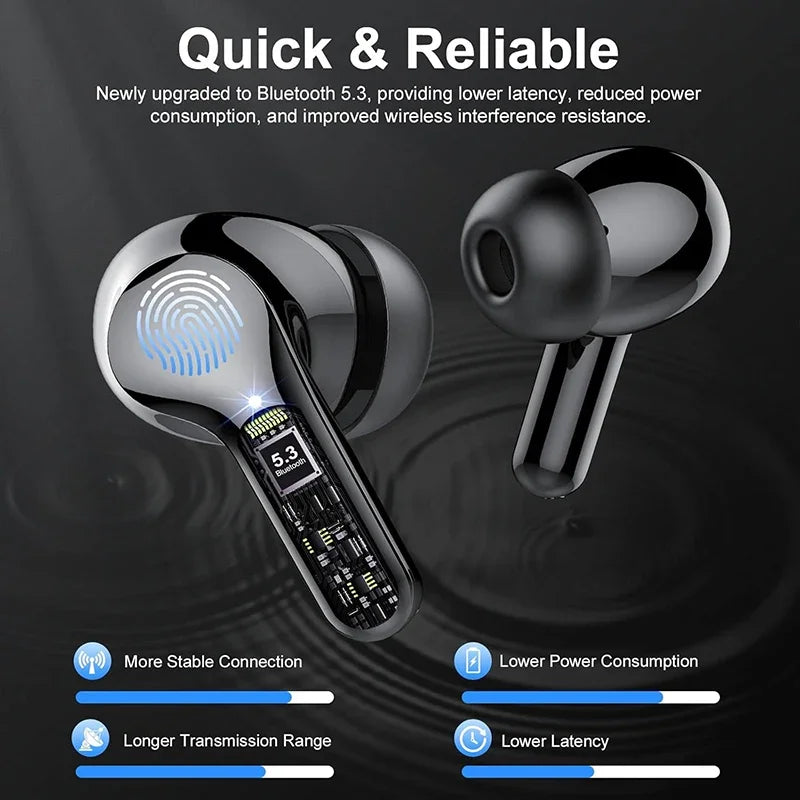 Wireless Earbuds Hifi Stereo Headphones BT5 3 ENC Noise Cancelling