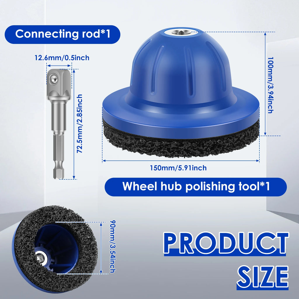 150mm Car Wheel Hub Grinder Ball Head Grinder Wheel Hub Cleaner for Tyre Change, Rim Cleaning & Rust Removal Wheel Hub Brush Zpaxo A Add post 150mm