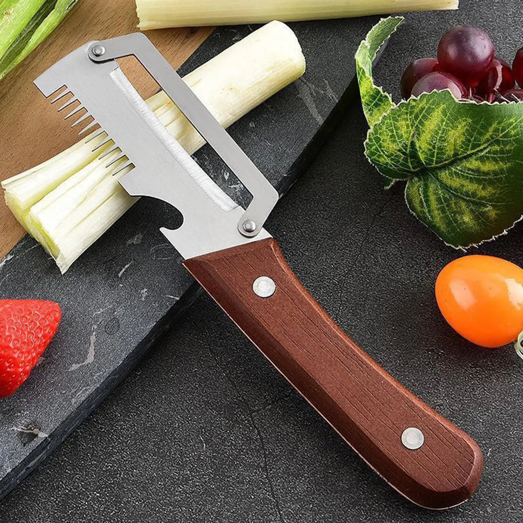 2pcs Stainless Steel Peeler With Wooden Handle Premium Vegetable Peeler Household Fruits Vegetables Scraping Tools Bottle Opener Zpaxo