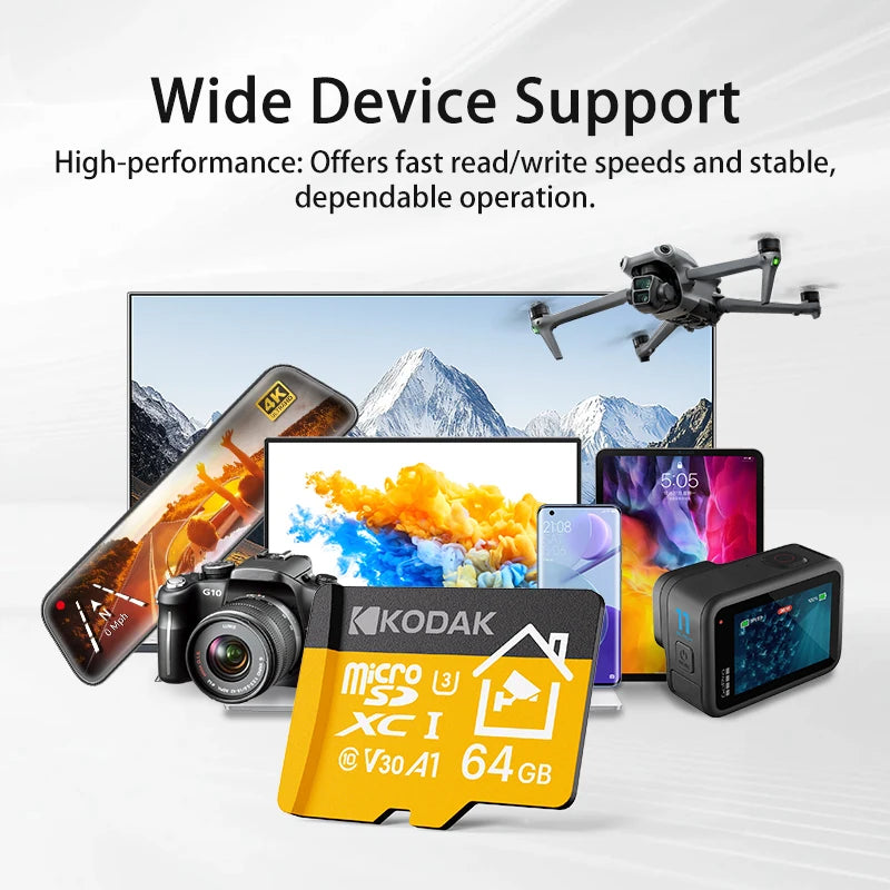 Kodak KI330 High Endurance Micro SD Card for Security Camera & Dash Cam 64G 128G 256G U3 V30 Memory Card Surveillance TF Card Zpaxo