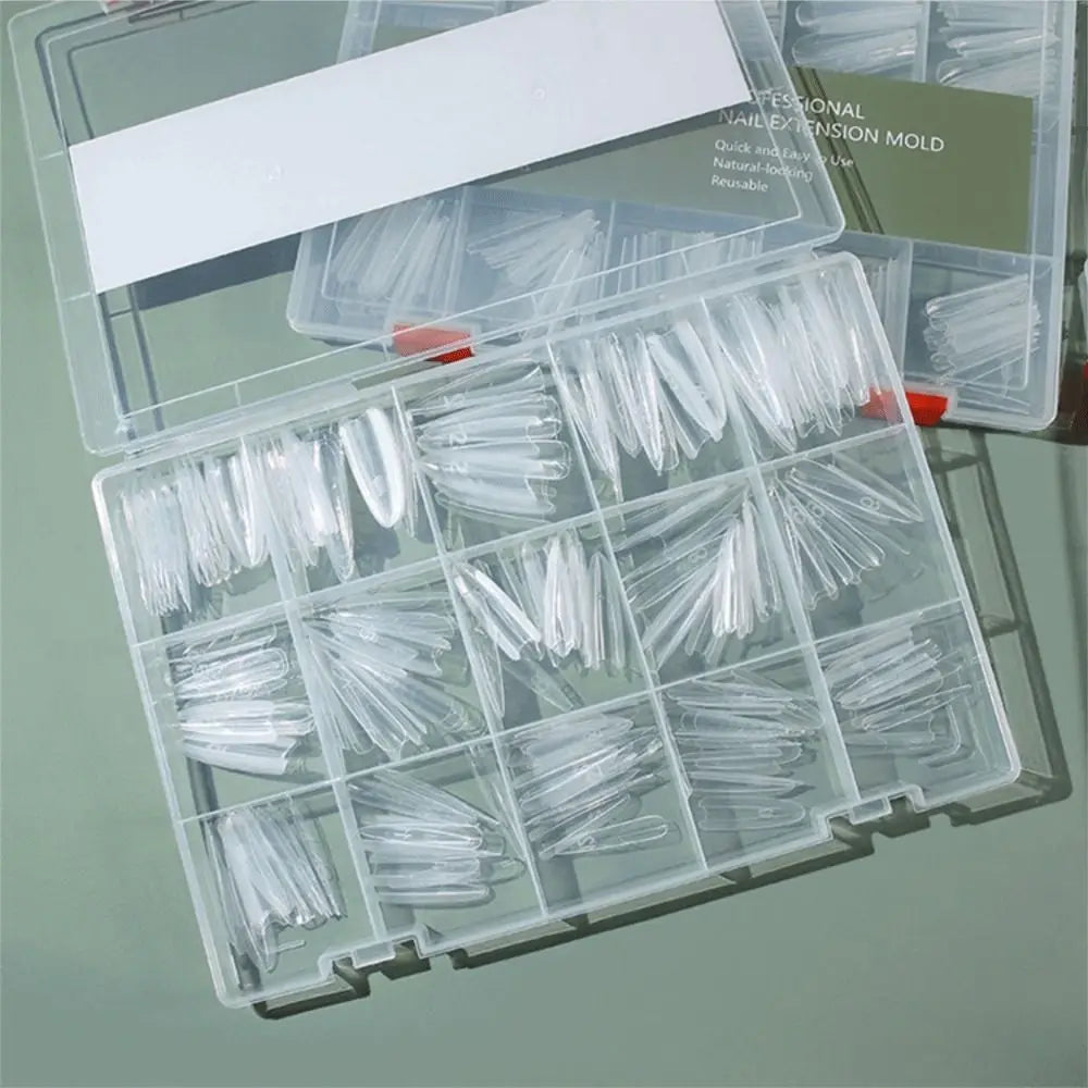 Clear Nail Sandwich Dual Forms Art 15 Shapes Extension Gel Builder Zpaxo