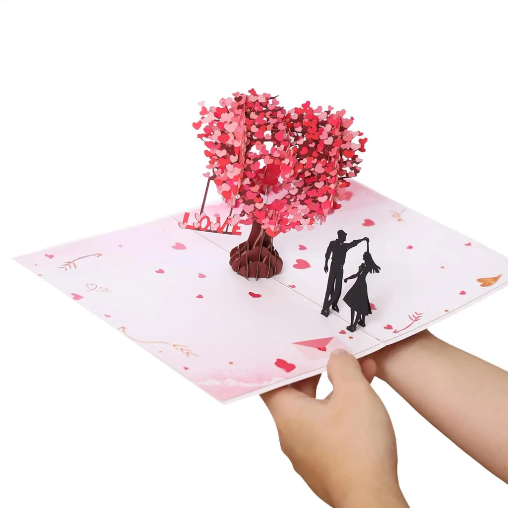 3D Pop-Up Valentine's Card – Heart Tree Dancing Couple Pop-Up Greeting Card Zpaxo