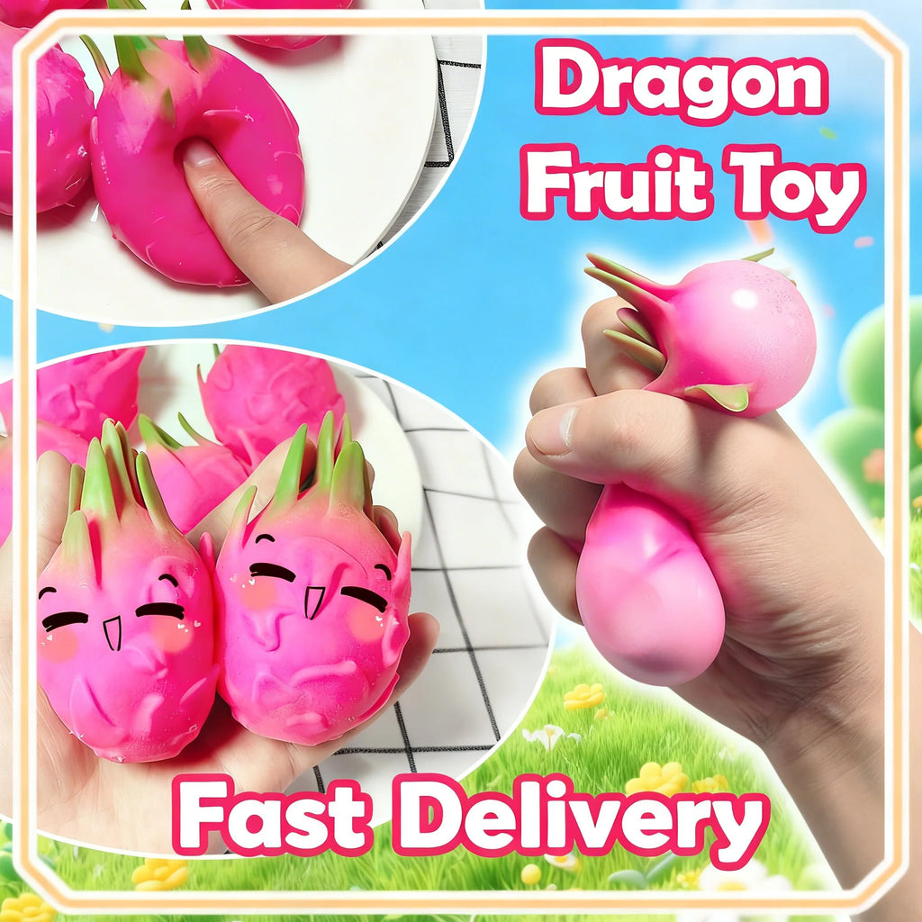 1/2PCS Funny Decompression Vent Dragon Fruit Squeeze Ball Gift Squishy Squeeze Stress Reliever Fidget Sensory Toy Simulation Fru Zpaxo