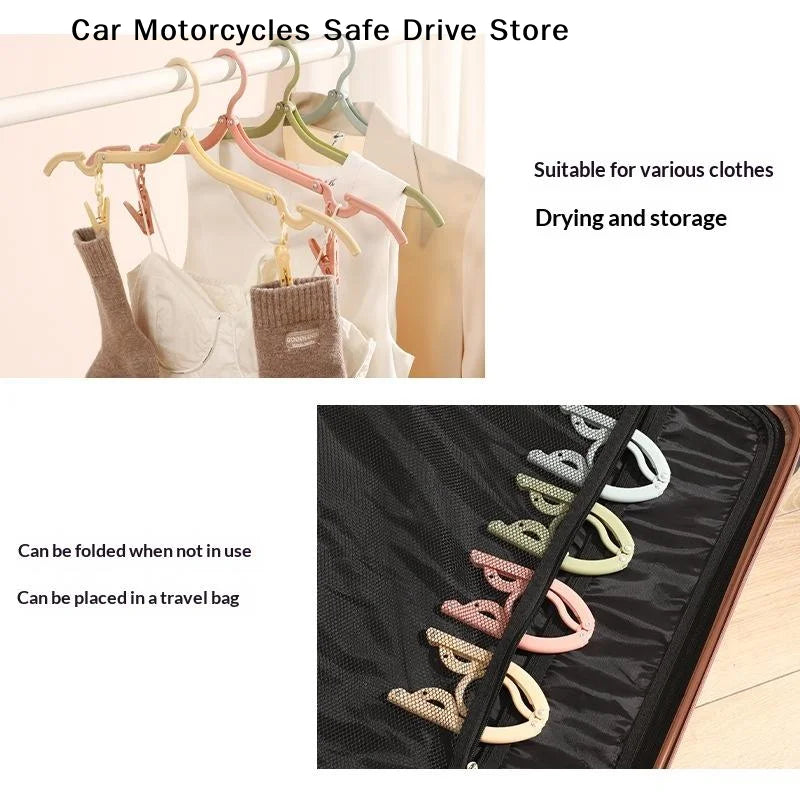 Folding Clothes Hanger Anti Slip Clips Space Saving Design Perfect