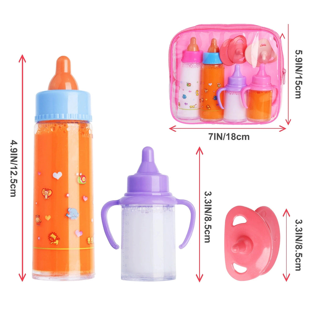 Large Doll Baby Bottle 6 Magic Feeding Suitable Milk&juice Bottles