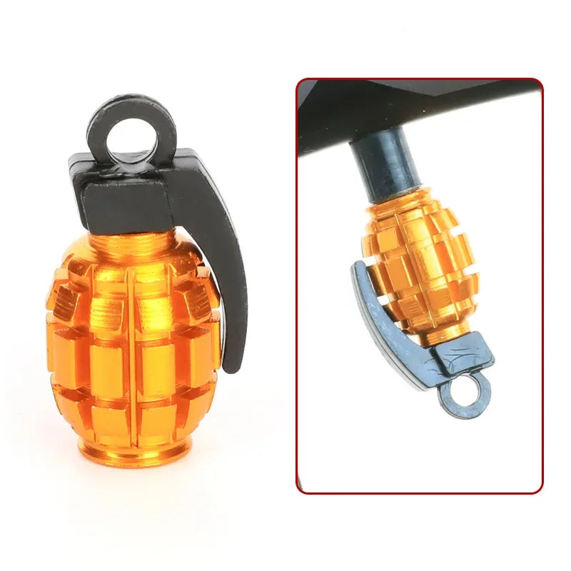 Grenade Aluminum Tire Valve Caps – Car, Bike & Motorcycle