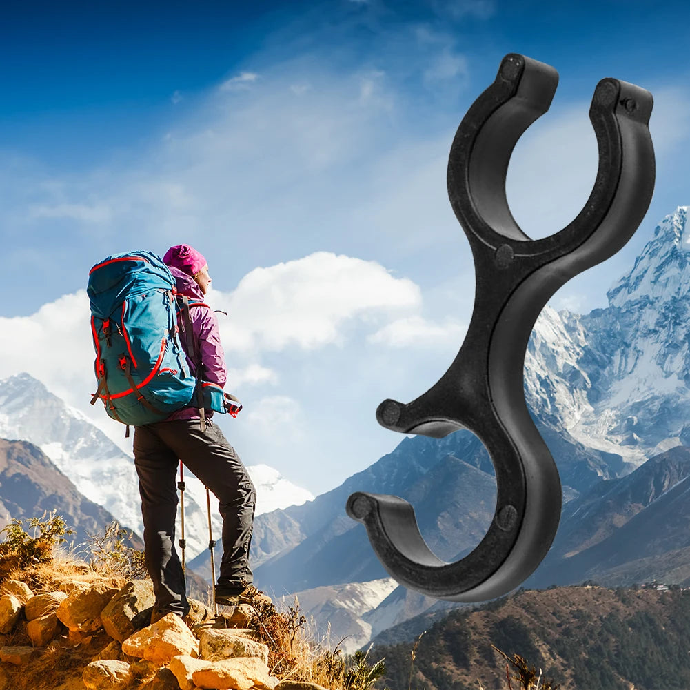 Portable Walking Stick 8 Shaped Clips Hiking Backpack Hanging Buckles