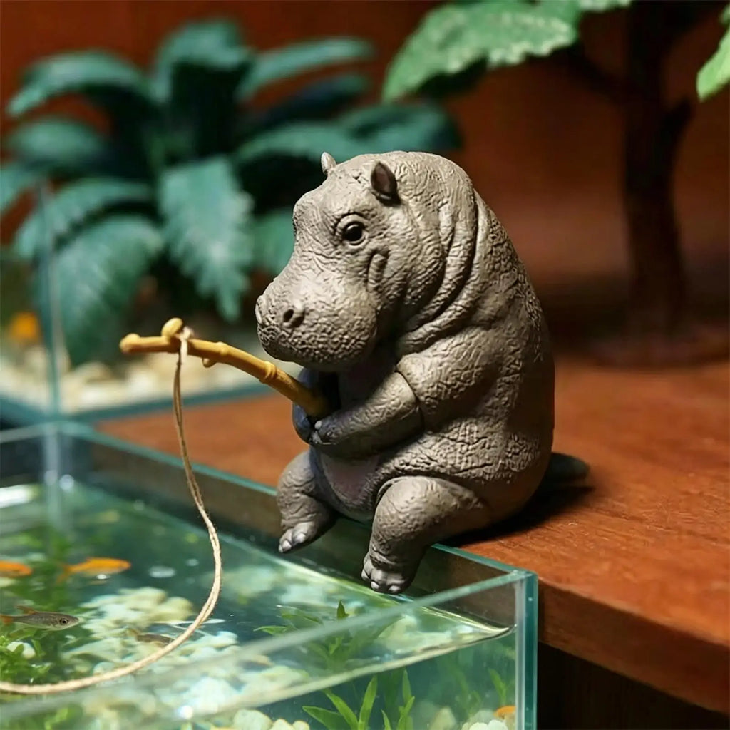 Aquarium Decor 6 Fishing Animal Pond Decoration Cute Betta Tank