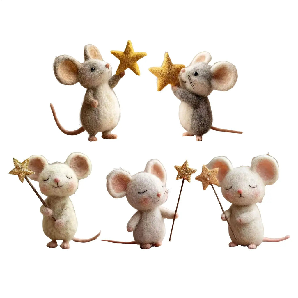 Felt Mice Toy Cute Tabletop Decor Easter Holiday Home Fireplace