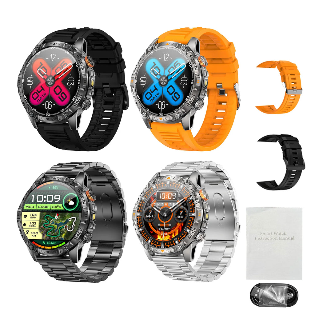 Outdoor Sports Smartwatch 1.7 Inch HD Screen 100+ Sport Modes Fitness Tracker with Health Monitoring Built-in Flashlight Zpaxo