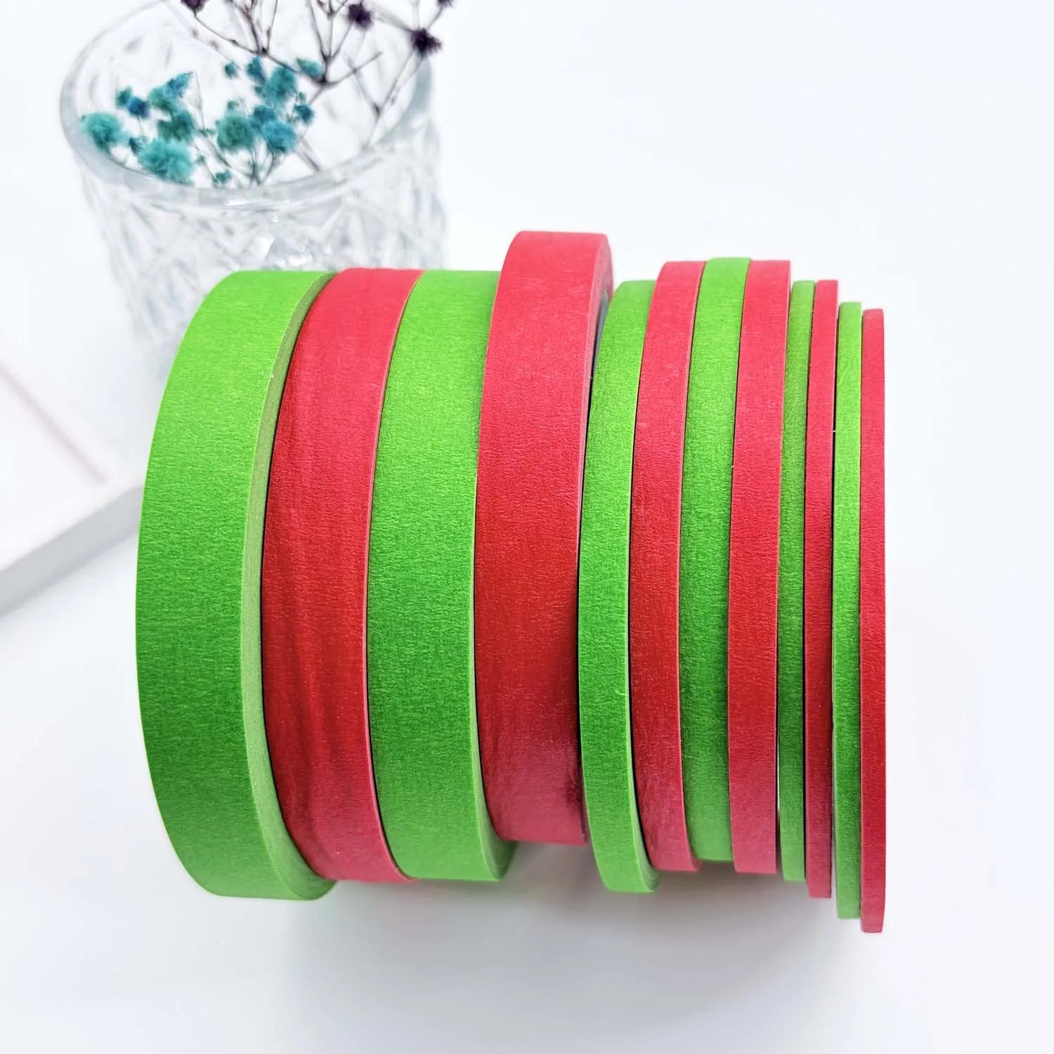3 Pack Green Painters Tape - Masking Tape 3 size Wide, Smart Adhesion, Indoor & Outdoor - Paint Tape for DIY, Labeling, Art, Car Zpaxo