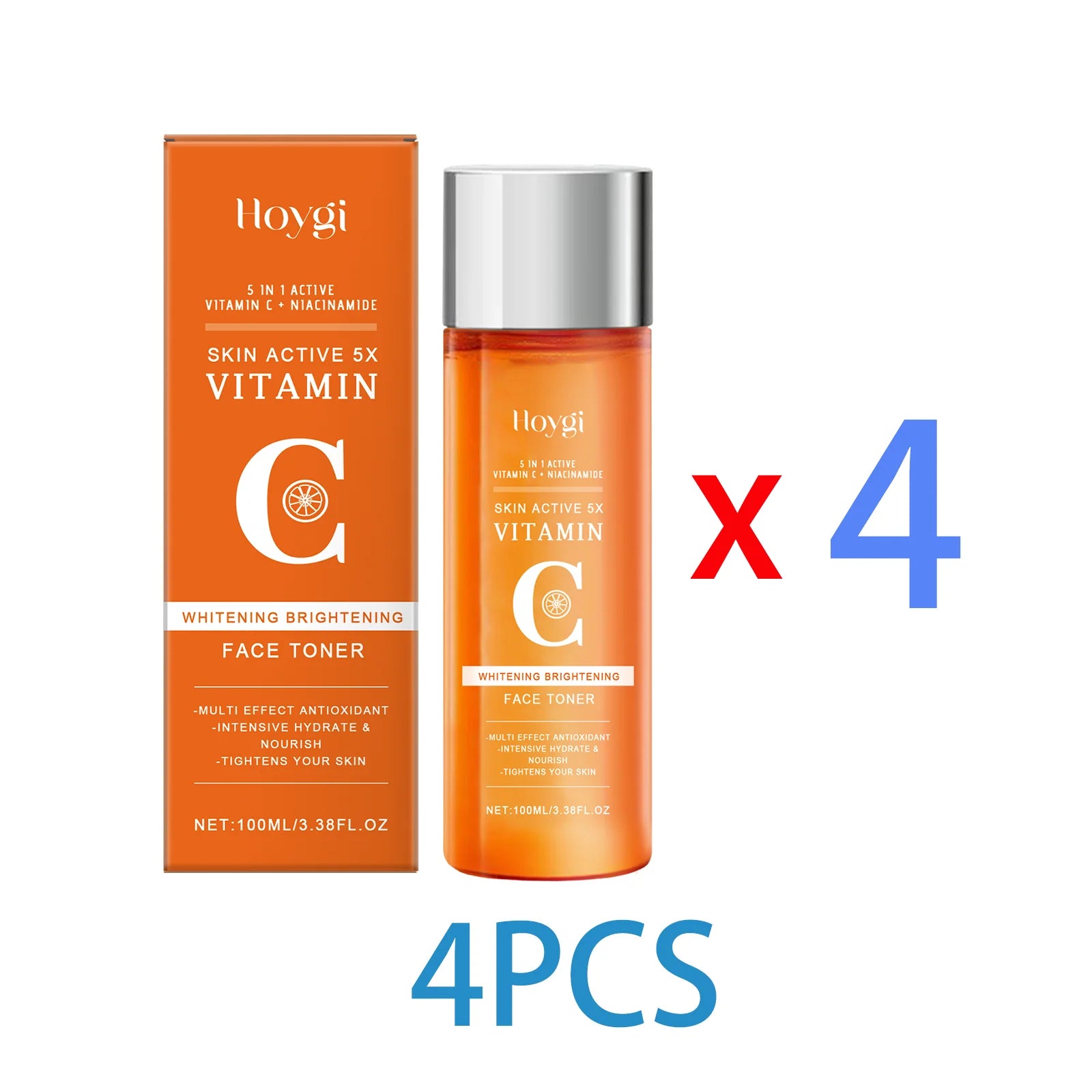Vitamin C Brightening Toner for Face with Niacinamide Hydrating Facial Toner Dry Sensitive Skin Smooth Radiant Complexion 100ml Zpaxo 4PCS