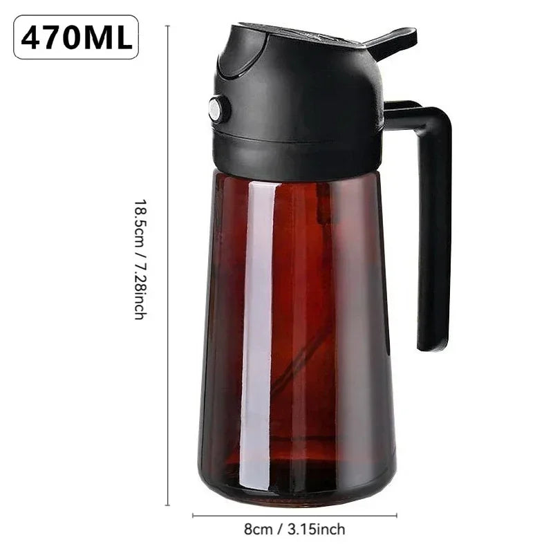 470ml Glass Olive Oil Sprayer & Dispenser – 2-in-1 Air Fryer Oil Sprayer Dispenser Zpaxo
