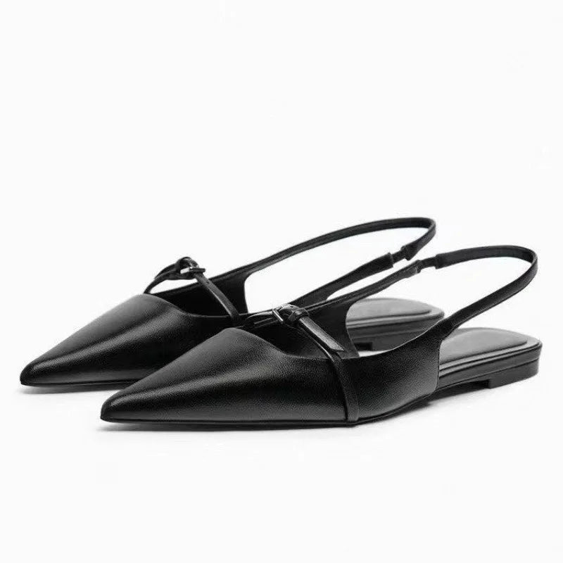 Summer Women's Flat Bottom Slingback Sandals Woman Leopard Pointed