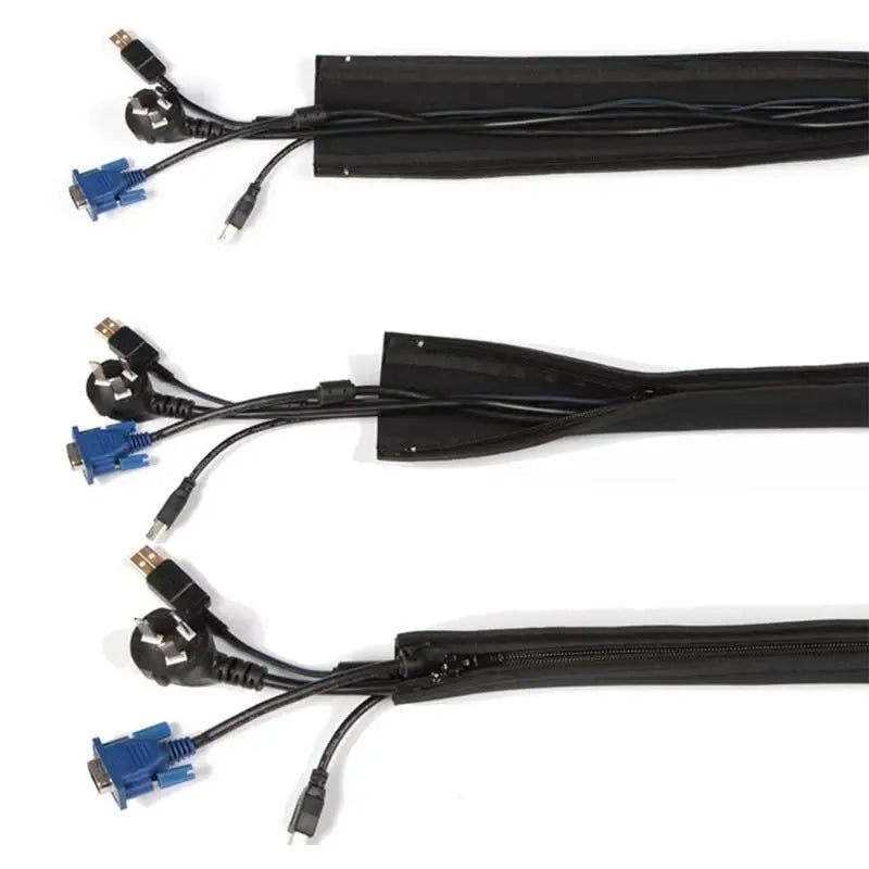 652F Cable Concealer Management Sleeve Wire Organizer TV Computer Zpaxo