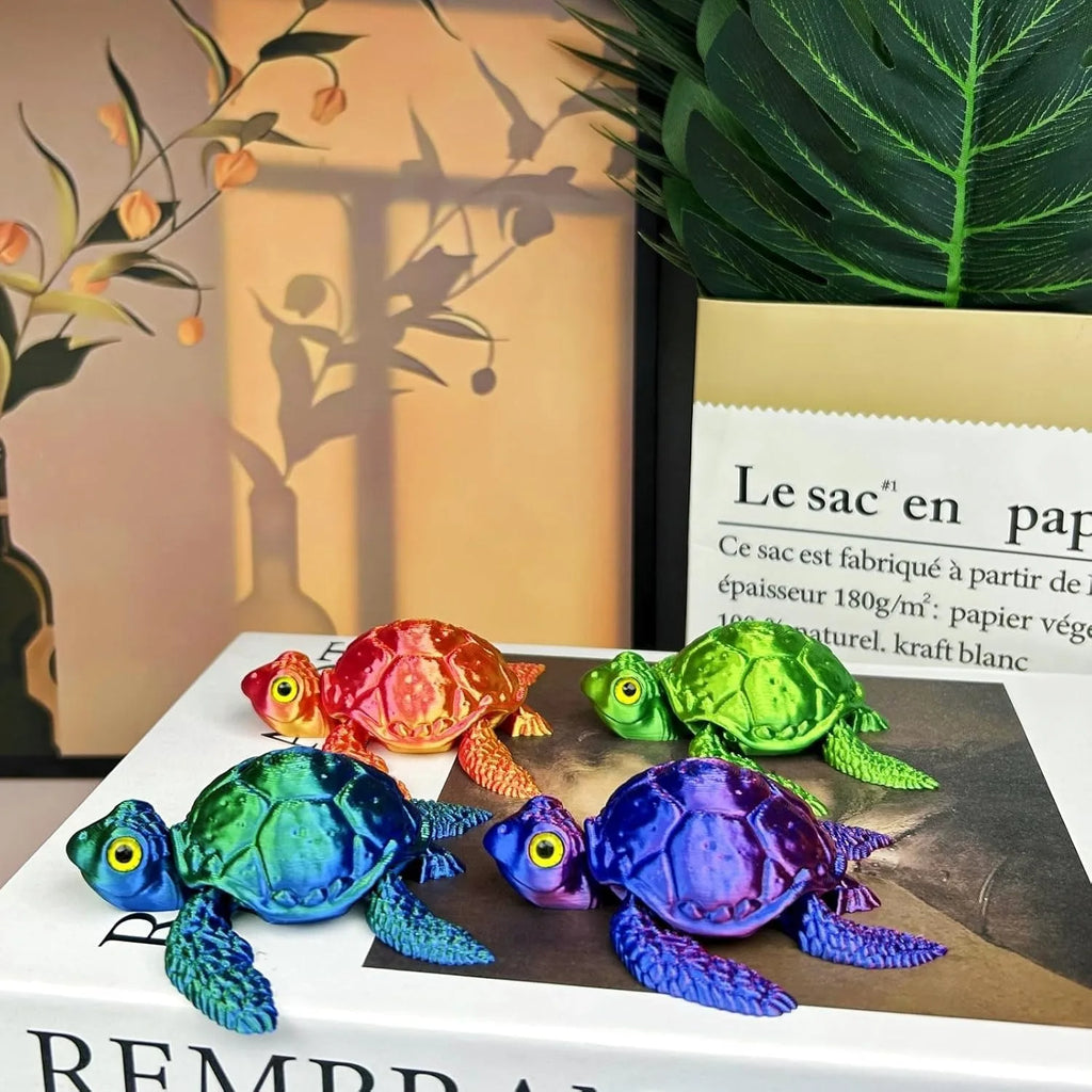 3D Printed Turtle Animals Flexible Adults Home Office Decor Stocking