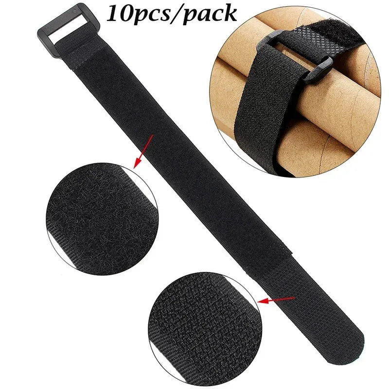 Reusable Nylon Hook & Loop Cable Ties 2×50cm – 10 or 60 Pack