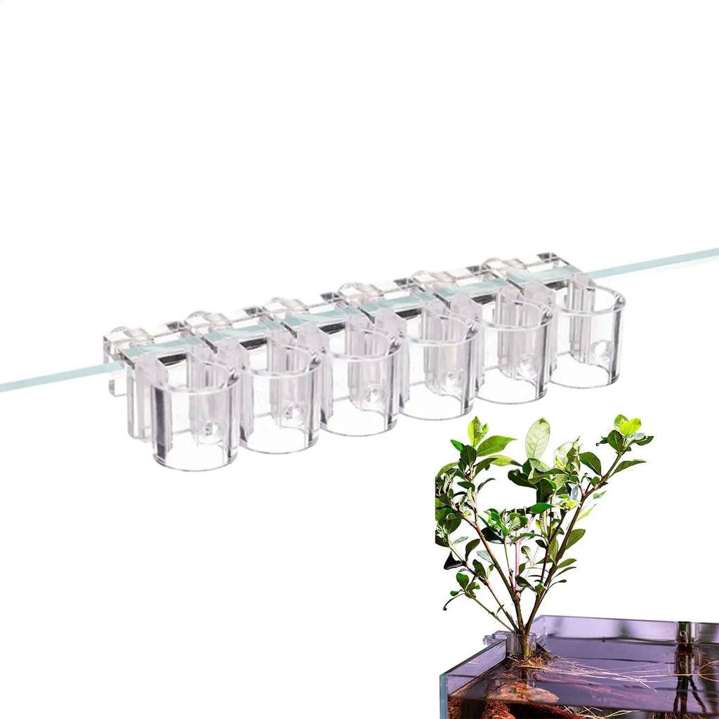 Fish Tank Plant Holder 6 Pieces Clear Bracket Hangable Aquarium Plant Cups for Fish Tank Home Grow Planting Cultivation Water Zpaxo