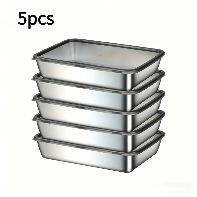 Stainless Baking Trays 2 Lids Non-stick Easy-clean Perfect Roasting