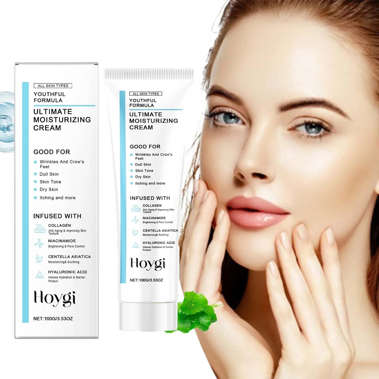 Hoygi Centella Cream – Hyaluronic Acid Daily Moisturizer 100g Face Moisturizing Cream Zpaxo