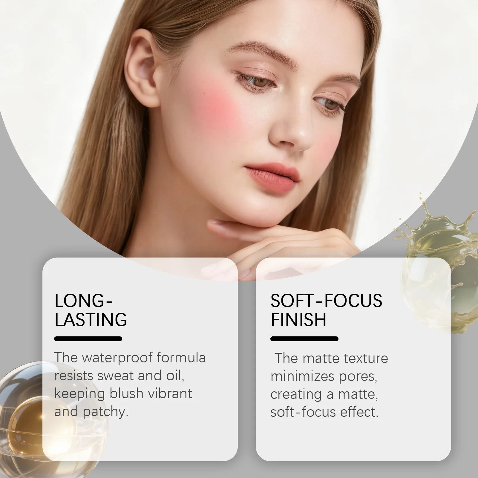 Matte Blush Powder Monochrome Palette Natural Flush Soften Silky Peach Color Face Contour Long Lasting Waterproof Cheek Makeup Zpaxo