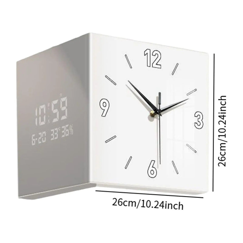 Double-sided Corner Clock Modern Minimalist Calendar Electronic Night Zpaxo