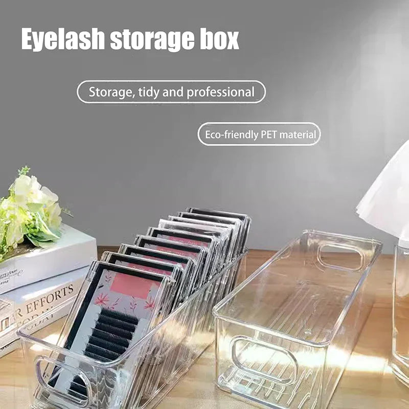 Makeup Organizer False Eyelashes Glue Pallet Holders Transparent Eyelash Storage Box Grafting Eyelashes Extension Zpaxo