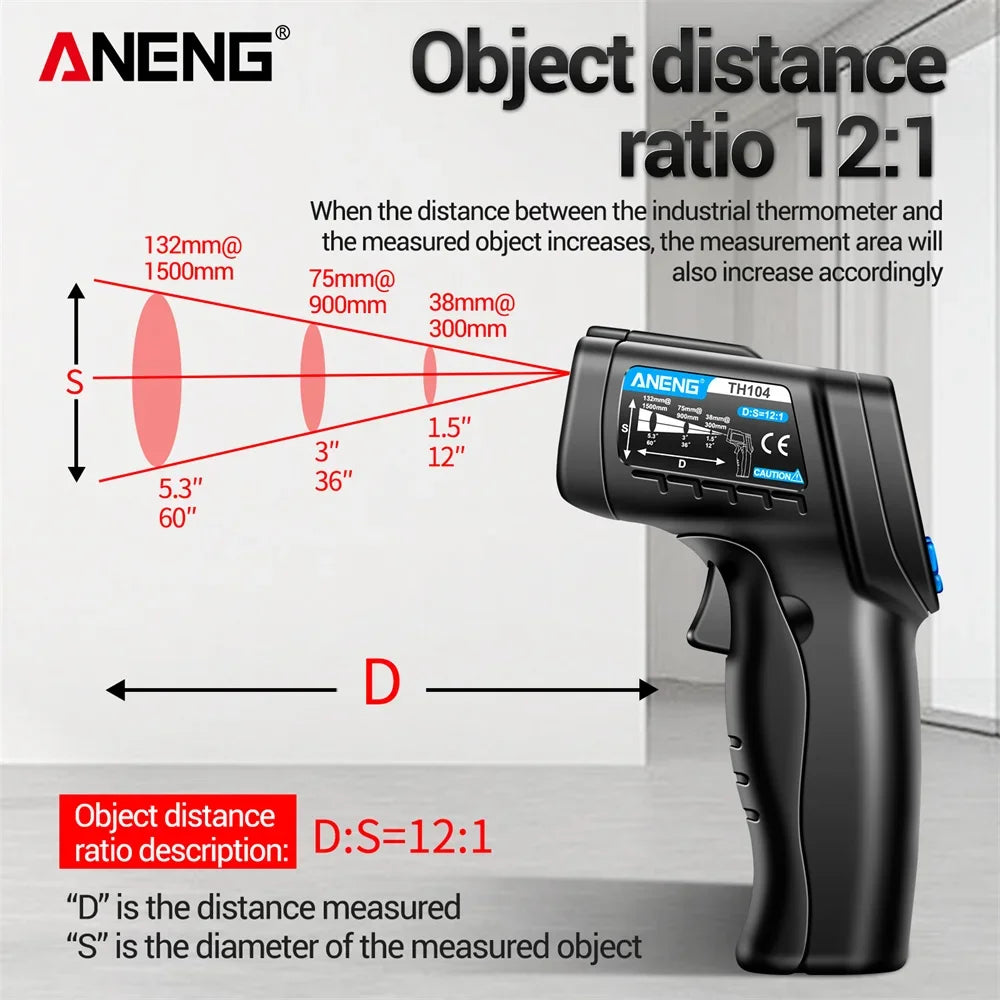 ANENG TH104 Infrared Handheld Temperature Gun 50 550 IR Laser Sensor