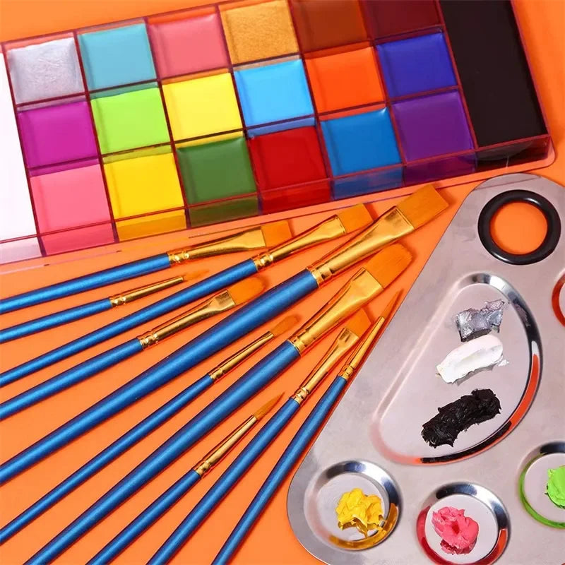 20 Colors Face & Body Paint Oil Palette-Vibrant,Long-Lasting Face Painting for Adults,Body Paint Cosplay & Halloween Makeup Zpaxo