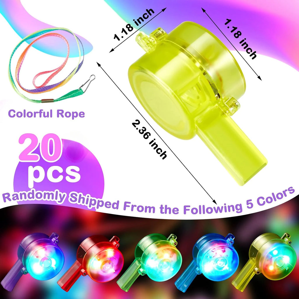 Whistle Kids Luminous LED Light Up Lanyard Necklace Birthday Wedding