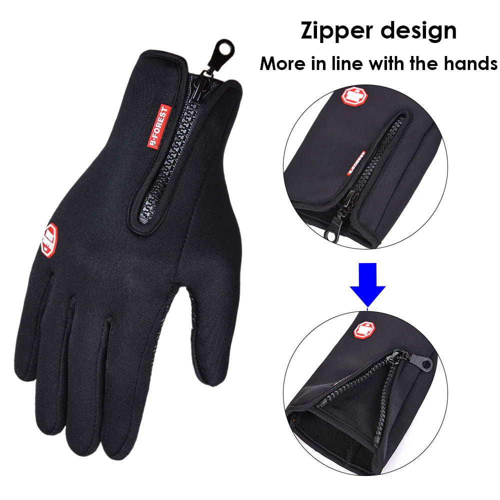 Touchscreen Fleece Warm Gloves Outdoor Cycling Driving Waterproof Cold Gloves Windproof Non Slip Womens Men Winter Ski Gloves Zpaxo