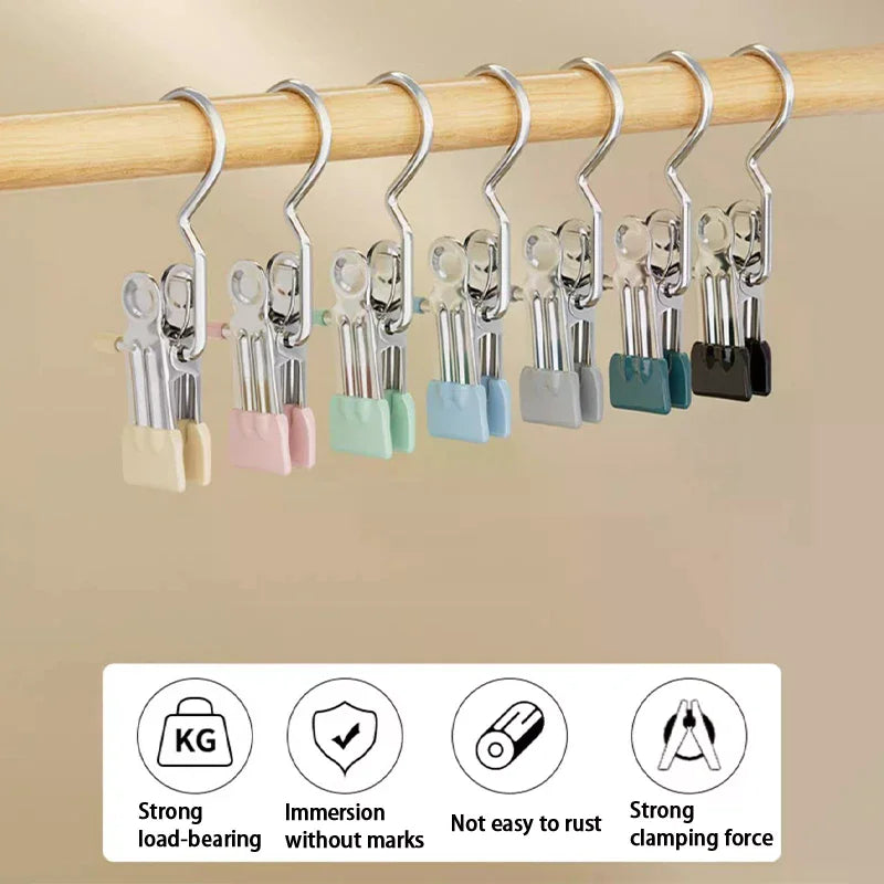 Stainless Steel Clothes Hangers Clips Hanging Underwear Socks Zpaxo