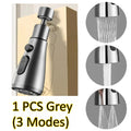 Universal Faucet Kitchen Black Removable Sink Faucet Rotating Splash Proof Sprinkler Spray Extender Bubbler Kitchen Gadgets Zpaxo grey