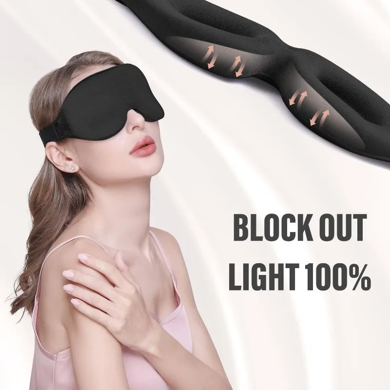 3D Contour Sleep Eye Mask – Blackout, Breathable & Adjustable