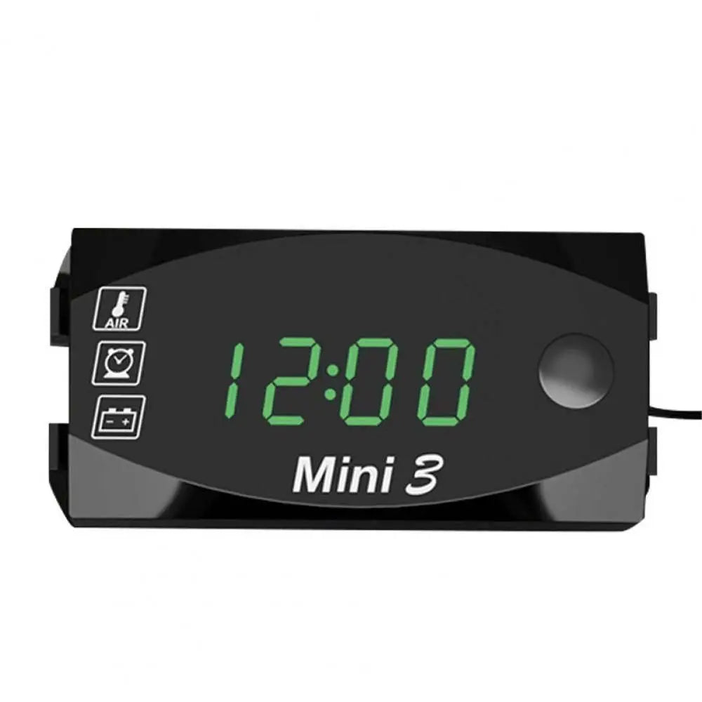 Universal Waterproof ABS Digital Display IP67 LED Watch Voltmeter Zpaxo green